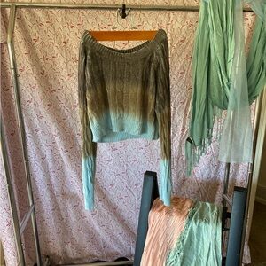 Gradient Off-Shoulder Sweater